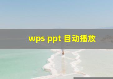 wps ppt 自动播放